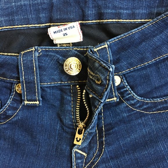 True Religion Halle Skinny Gold Metal Tag Jeans 25 - Picture 6 of 8